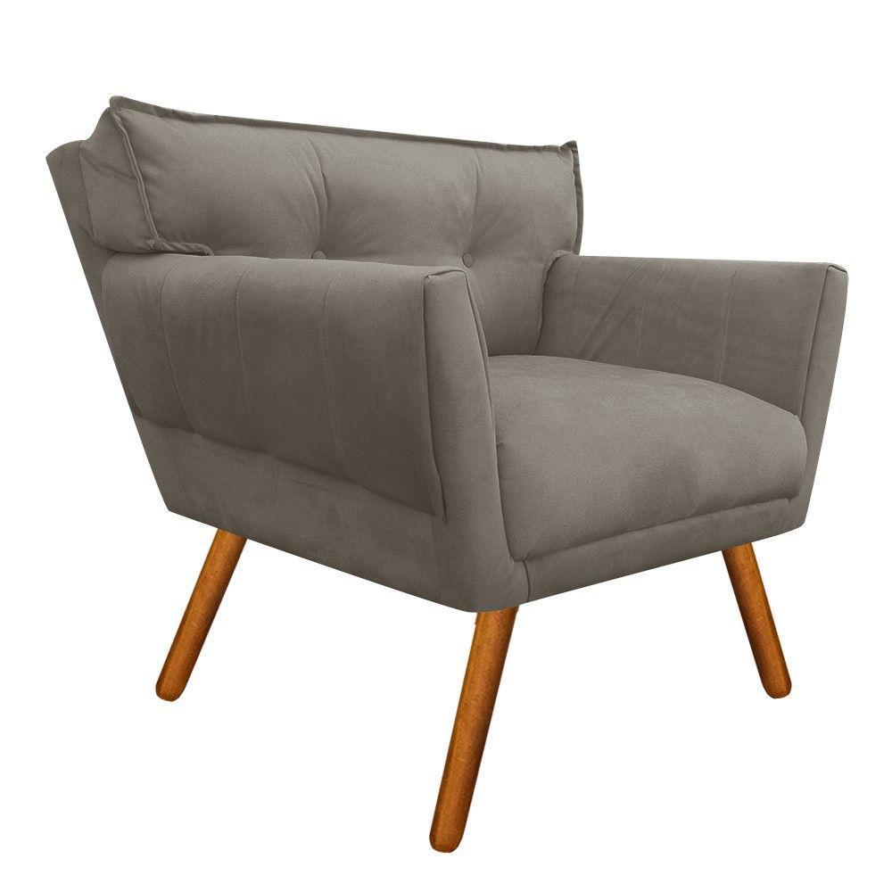 Kit 01 Namoradeira e 02 Poltronas Anitta Suede Pés Palito - 5