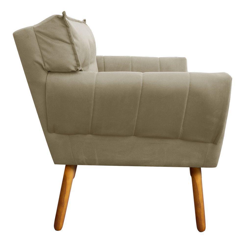 Kit 01 Namoradeira e 02 Poltronas Anitta Suede Pés Palito - 6