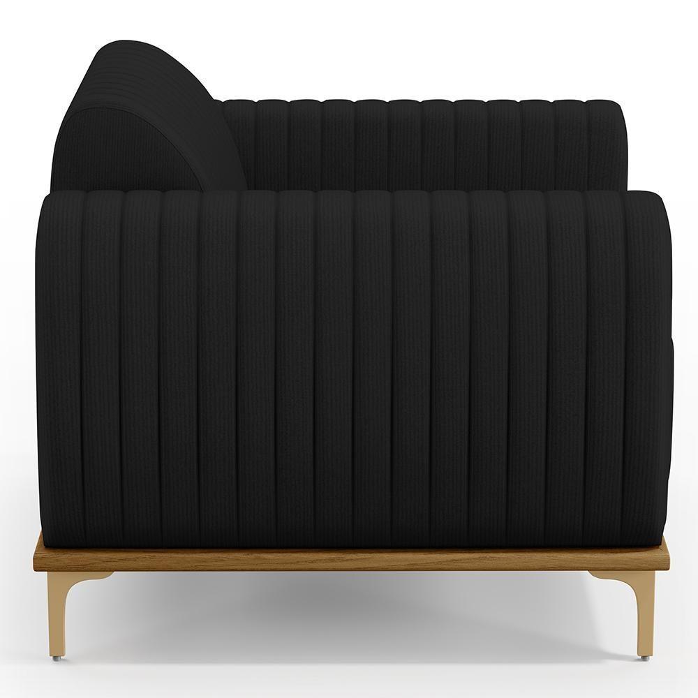 Kit 02 Poltronas E Pés D'Ouro Molino D02 Veludo Preto C-300 - 3