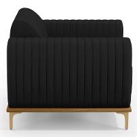 Kit 02 Poltronas E Pés D'Ouro Molino D02 Veludo Preto C-300 - 3