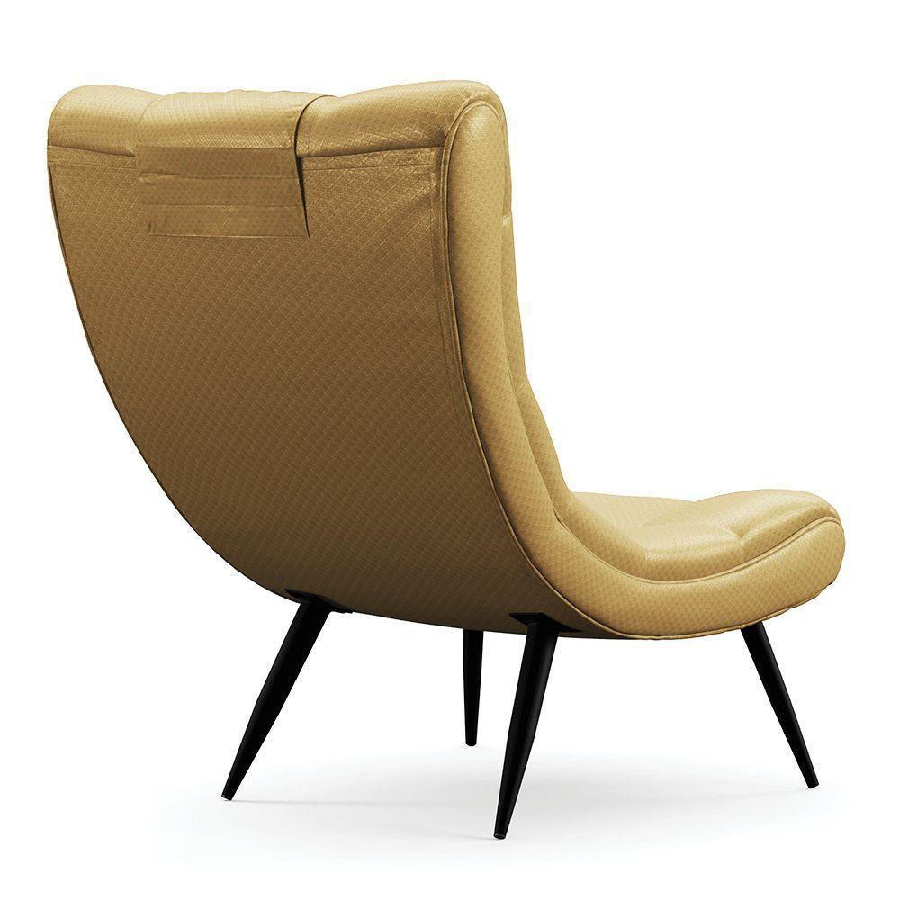 Kit 02 Poltronas Sher Facto Pés Palito De Ferro Cor Dourado - 5