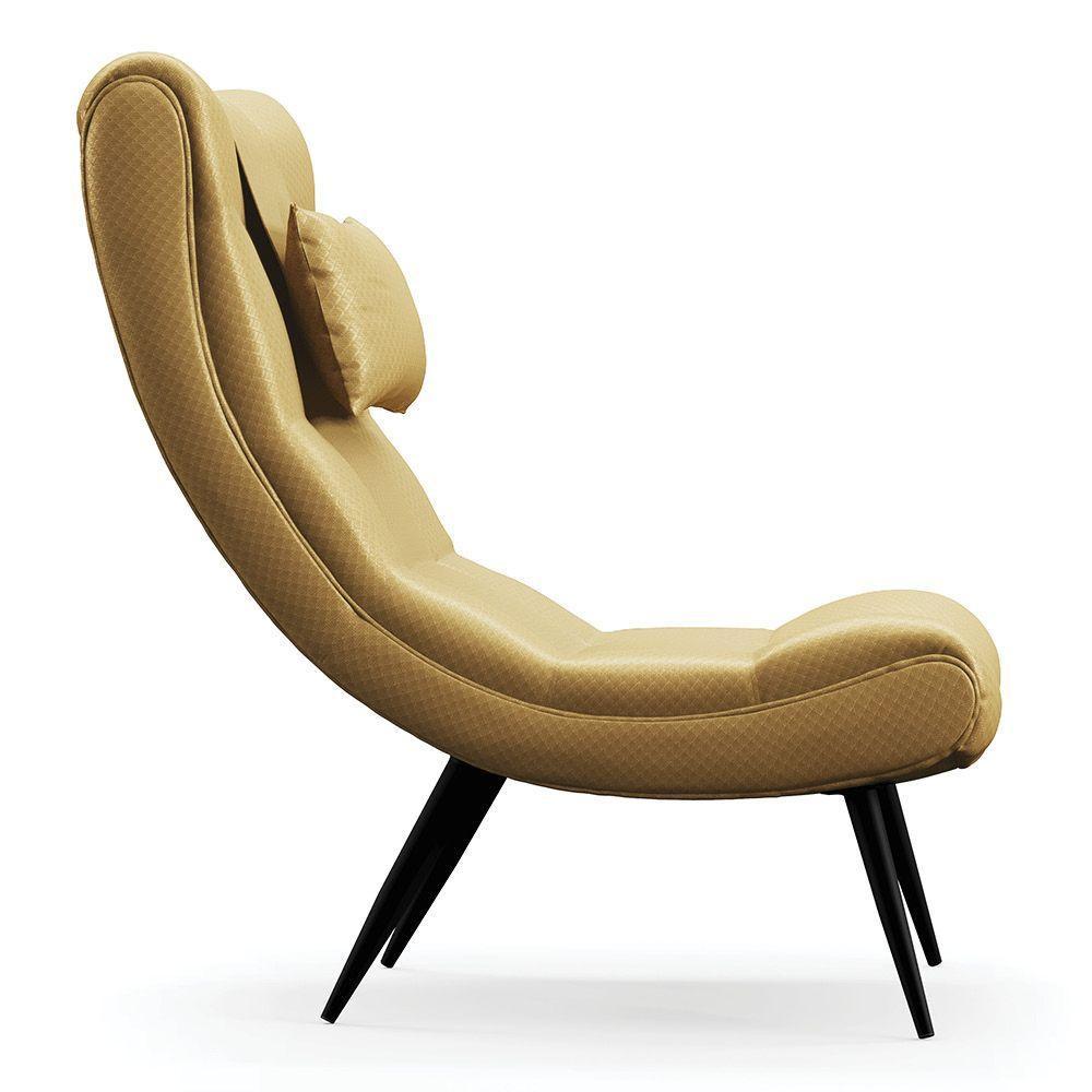 Kit 02 Poltronas Sher Facto Pés Palito De Ferro Cor Dourado - 6