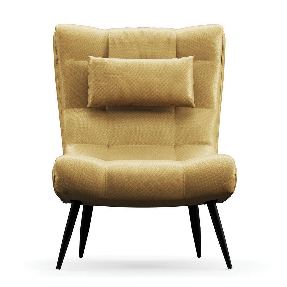 Kit 02 Poltronas Sher Facto Pés Palito De Ferro Cor Dourado - 7