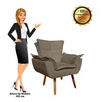 Kit 02 Poltronas Opala Com 01 Puff Opala Suede Marrom Rato - 8