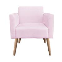 Kit 02 Poltronas Marisa Suede Pés Palito Natural Rosa Bebê