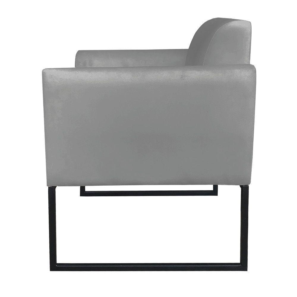 Kit 02 Poltronas Metálica Preto Grafite - 3