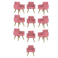 Kit 10 Poltronas Quarto, Sala, Escritorio Rosa - 1