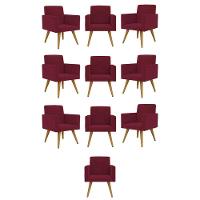 Kit 10 Poltronas Quarto, Sala, Escritorio marsala - 1