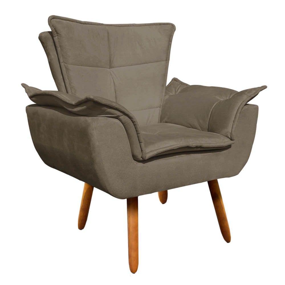 Kit 1 Namoradeira e 1 Poltrona Opala Suede Marrom Rato - 5