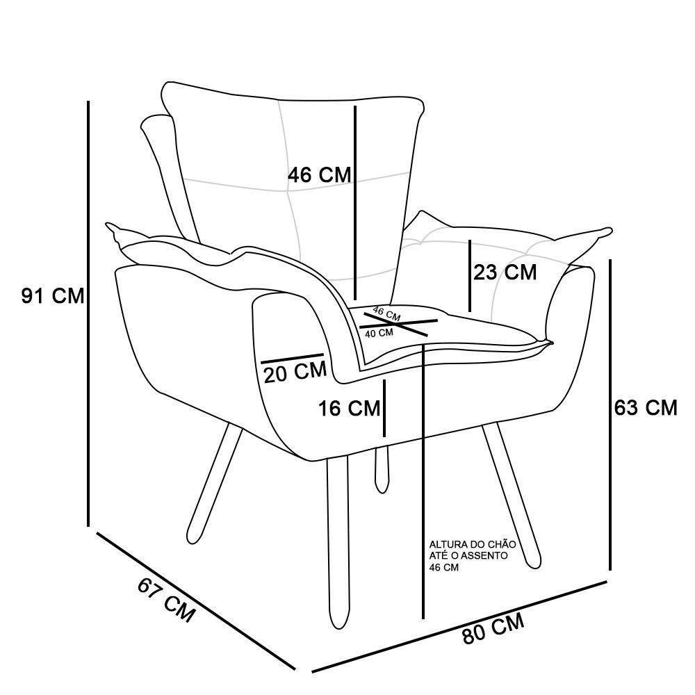Kit 1 Namoradeira e 1 Poltrona Opala Suede Marrom Rato - 9