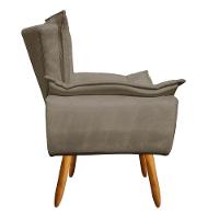 Kit 1 Namoradeira e 1 Poltrona Opala Suede Marrom Rato - 2