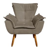 Kit 1 Namoradeira e 1 Poltrona Opala Suede Marrom Rato - 6