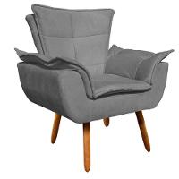 Kit 1 Namoradeira e 1 Poltrona Opala Suede Grafite - 7