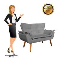 Kit 1 Namoradeira e 1 Poltrona Opala Suede Grafite - 13