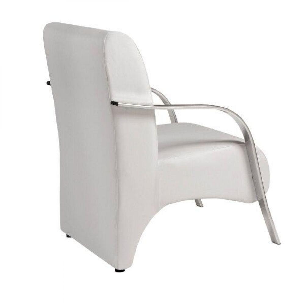 Poltrona 1 Lugar Vênus Pé Alumínio Courino Branco - 4