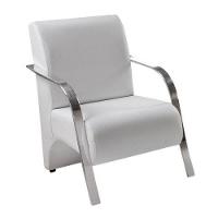 Poltrona 1 Lugar Vênus Pé Alumínio Courino Branco - 3