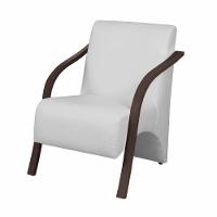 Poltrona 1 Lugar Vênus Braço Madeira Courino Branco - 1