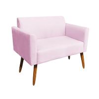 Namoradeira Marisa Suede Pés Palito Castanho Rosa Bebê - 1