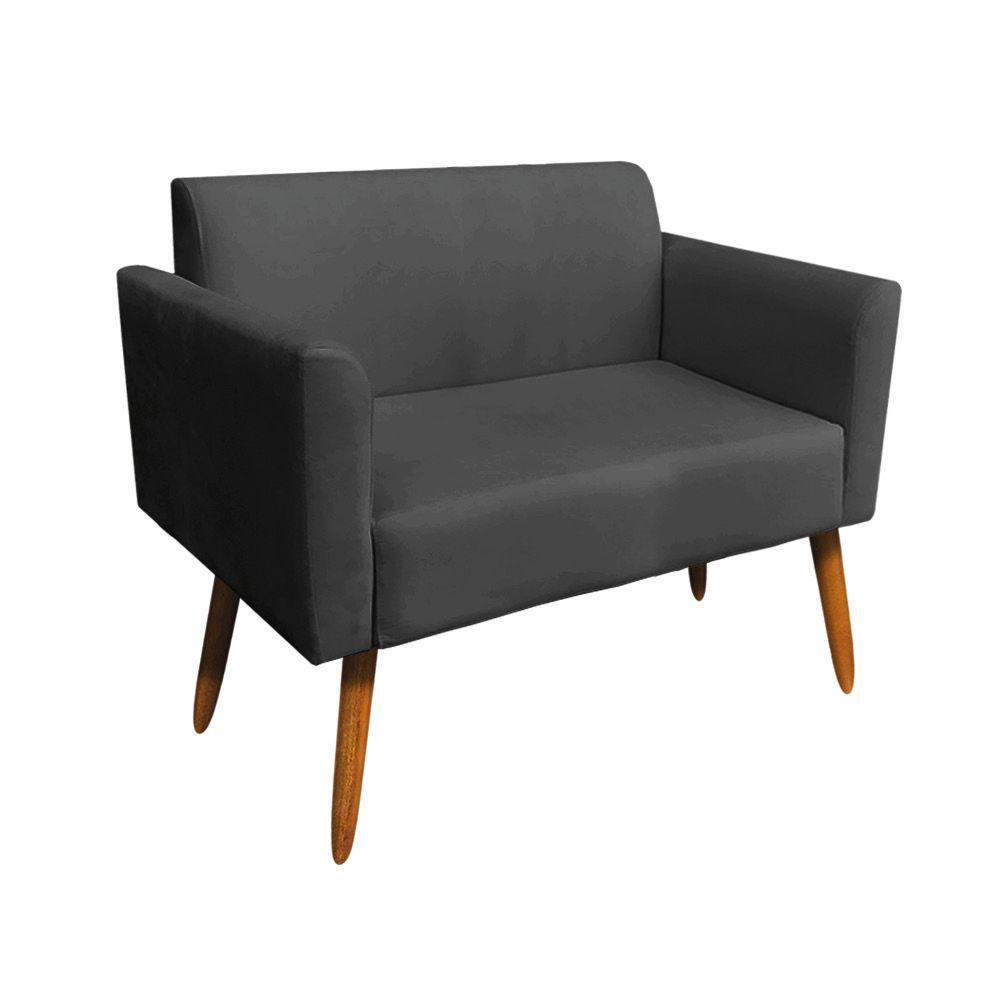 Namoradeira Marisa Suede Pés Palito Castanho Preto - 1