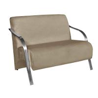 Poltrona 2 Lugar Vênus Braço Alumínio Cappuccino - 1