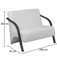 Conjunto Poltrona Vênus Braço Madeira D Salla Courino Branco - 2