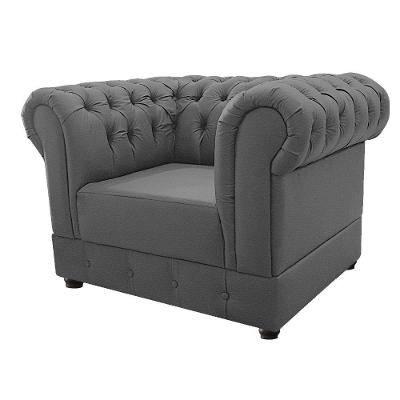 Poltrona Decorativa Chesterfield Ana Corano Cinza Adj Decor