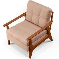 Kit 02 Poltronas Encosto Ripado Emília B04 Linho Rosê - 3