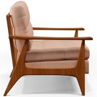 Kit 02 Poltronas Encosto Ripado Emília B04 Linho Rosê