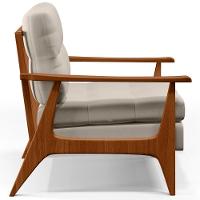 Kit 02 Poltronas Encosto Ripado Emília B04 Linho Cru - 10