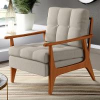 Kit 02 Poltronas Encosto Ripado Emília B04 Linho Cru - 25