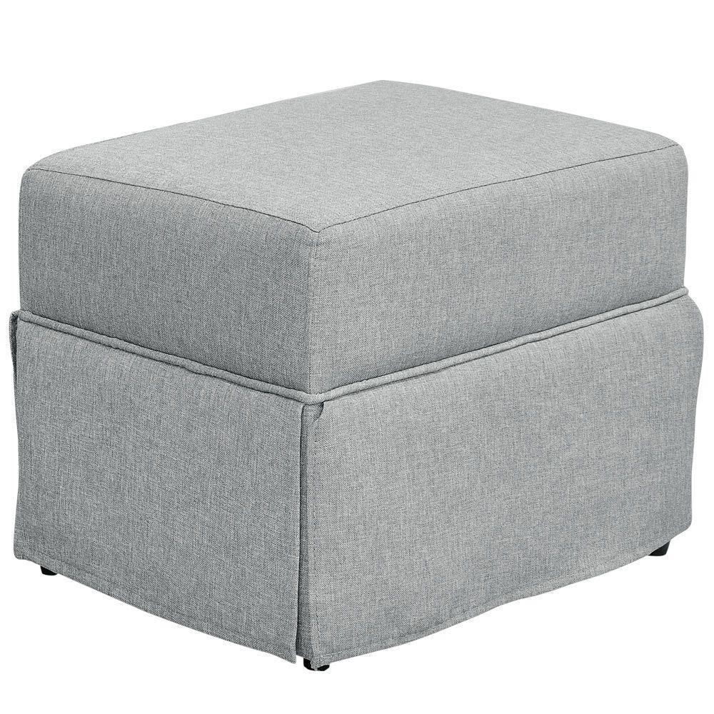 Poltrona E Puff Helena P02 Capitonê Linho Cinza Escuro - 3