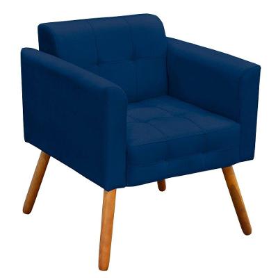 Poltrona Elisa Suede Azul Marinho
