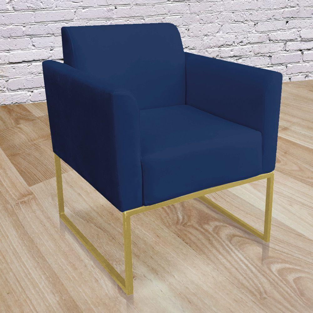 Poltrona Marisa Suede Azul Marinho - 6