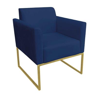 Poltrona Marisa Suede Azul Marinho