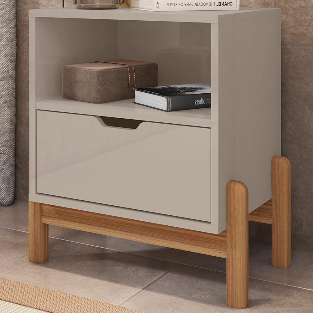 Mesa De Cabeceira 1 Gaveta 004015 Off White Dcasa Off White - 8