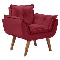 Poltrona Opalla 1 Lugar Base Palito D Salla Cor Bordô - 1