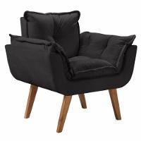 Poltrona Opalla 1 Lugar Base Palito Preto - 1