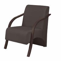 Poltrona Vênus 1 Lugar Braço Madeira D Salla Suede Marrom - 1