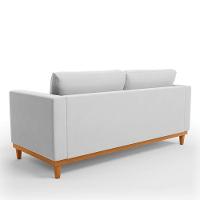 Sofá 03 Lugares Juliette Base Madeira Castanho Cor Cinza - 5