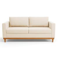 Sofá 03 Lugares Juliette Base Madeira Castanho Cor Bege - 7