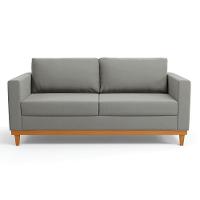 Sofá 03 Lugares Juliette Base Madeira Castanho Cor Grafite - 7