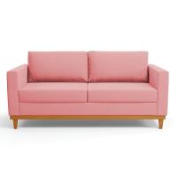 Sofá 03 Lugares Juliette Base Madeira Castanho Cor Rose - 7