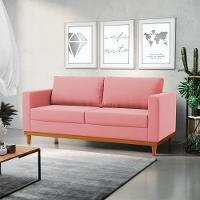 Sofá 03 Lugares Juliette Base Madeira Castanho Cor Rose - 8