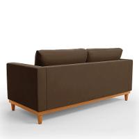 Sofá 03 Lugares Juliette Base Madeira Castanho Cor Marrom - 5