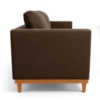 Sofá 03 Lugares Juliette Base Madeira Castanho Cor Marrom - 6