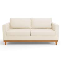 Sofá 03 Lugares Linho Base Madeira Castanho A19 Bege - 13