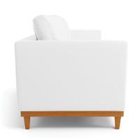 Sofá 03 Lugares Julietteino Base Madeira Castanho Branco - 6