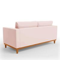 Sofá 03 Lugares Juliette Veludo Base Madeira Castanho Rose - 5