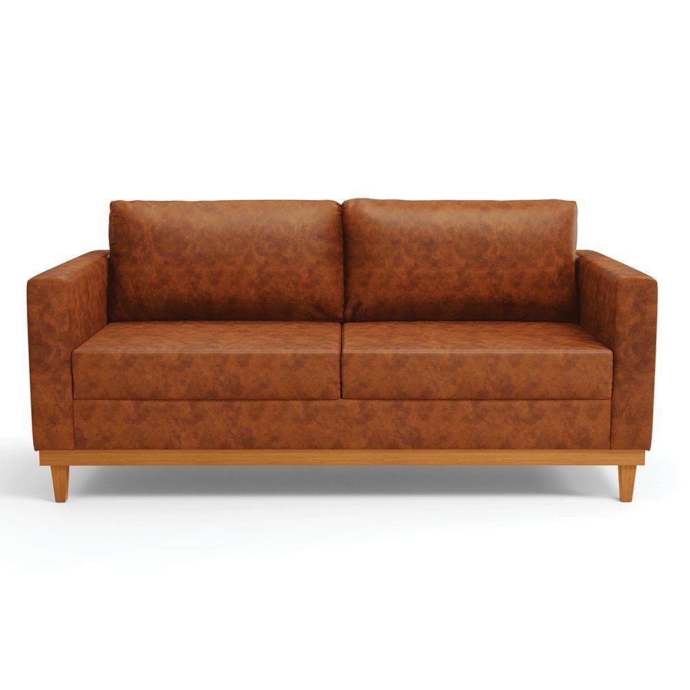 Sofá 03 Lugares Julietteano Base Madeira Castanho Nozes - 7