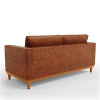 Sofá 03 Lugares Julietteano Base Madeira Castanho Nozes - 5